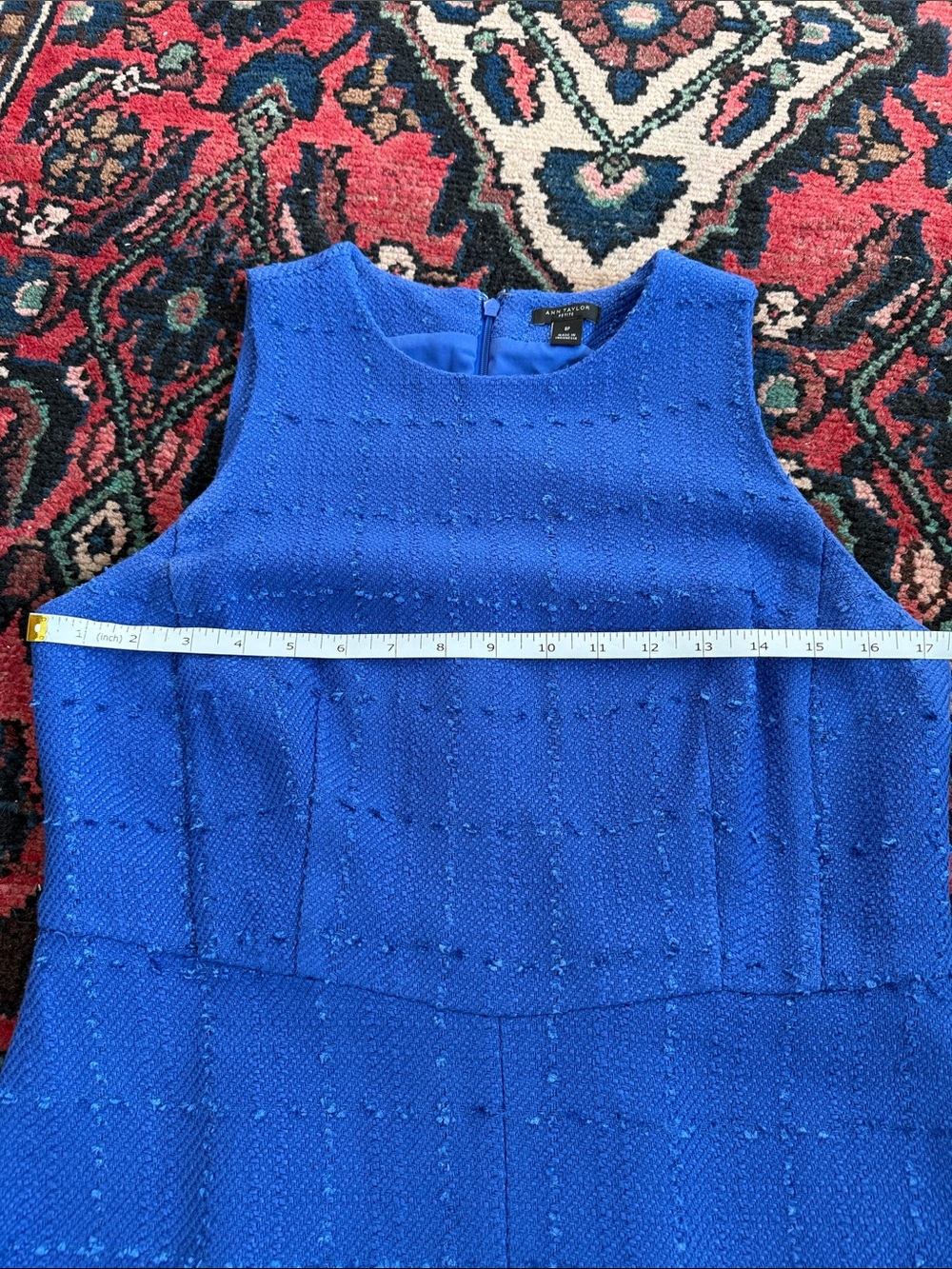 Ann Taylor Bright Royal Blue Tweed Blazer and Sheath Dress Set - Picture 7 of 9